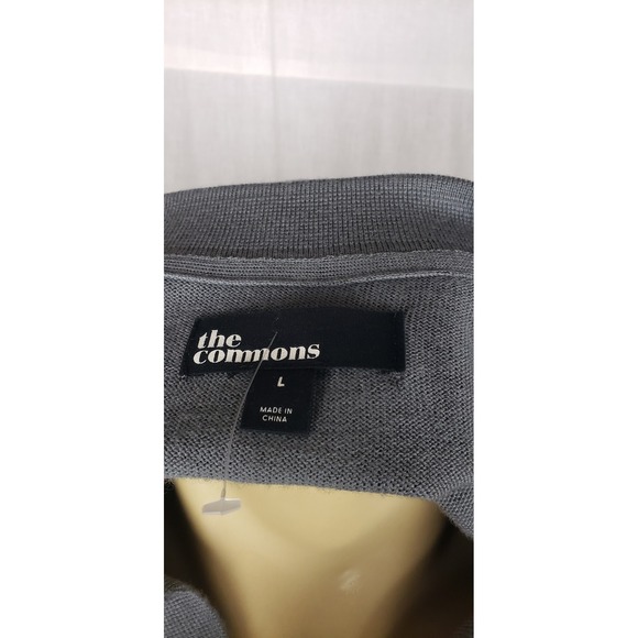 The Commons Mens Gray Merino Wool V-Neck Long Sleeve Sweater L Casual Classic - Picture 3 of 7